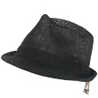 100% LINEN VENTED STINGY FEDORA TRILBY HAT BLACK MEDIUM