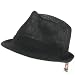 New 100% Linen Vented Stingy Fedora Trilby Hat Black Large / Extra Large