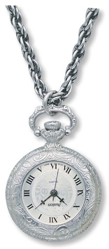 Avalon Women's Silvertone Antique Design Pendant Watch, 2332A