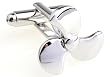 Shiny Silver Propeller Blade Cufflinks Cuff Links