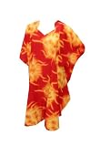 Flashy Orange allover Printed Kaftan Plus Size Tunic Cover Up Valentine's day gift