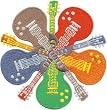 Novelty Iron on - Music Themed Rock n Roll Rainbow Guitars Circle Logo Patch