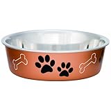 Loving Pets Metallic Bella Bowl Dog Bowl, Medium, 1 Quart, Copper