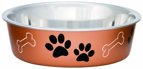Loving Pets Metallic Bella Bowl Dog Bowl, Extra Large, 3 Quarts, Copper