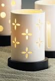 Koto Stars Ceramic and Wood Votive Candle Holder