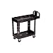 Rubbermaid Commercial FG450088 Black Two Shelf 1500 lbs Capacity Heavy Duty Small Utility Cart with 5-Inch TPR Casters