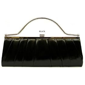 Black Marya Faux Leather Clutch Bag Purse Handbag