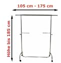 Verchromter rollbarer Kleiderständer Garderobenständer - 6,5 kg - schwere Ausführung - NEU