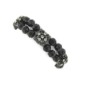 Black Diamonds Dual Set Stretch Bracelet by 