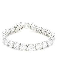 CZ by Kenneth Jay Lane "Trend" 44 Cttw Round Straight Line 7.25" Bracelet