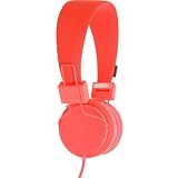 Urbanears Plattan Plus Folding Classic Full Size On-Ear Stereo Headphones with volume control for Apple iPod/iPhone/iPad, Red