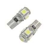 Amico New 2 x T10 5 LEDs Car Bulb 5050 SMD Canbus Error Free LED Light Interior White