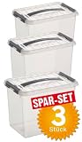 Produkt-Bild: 3 Klarsichtbeh&auml;lter, LxBxH 400x300x260 mm, Inhalt 22 Liter