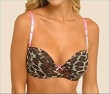Betsey Johnson Intimates Stretch Mesh Push-up Bra with Decorated Straps (723315) (34C, Cheetah)