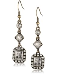 NINE WEST VINTAGE AMERICA "Vintage Glamour" Two-Tone Pave Linear Post Drop Earrings