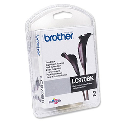 Brother Inkjet Cartridge Page Life 700pp Black Ref LC970BKBP2 [Pack of 2]
