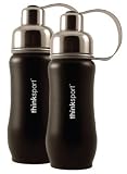 Thinksport Stainless Steel Insulated Bottle,12oz, Color: Black, 2 Pack Insulated Stainless Steel Sports Water Bottle
