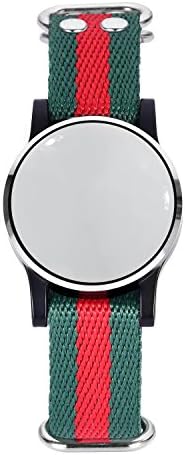 Women's fashion and safety smartwatch - one-touch: emergency siren, GPS location messaging to guardians / loved ones, capture and send pictures and voice recordings. Mirror face. Nato strap