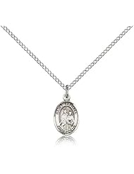 .925 Sterling Silver Saint St. Raphael the Archangel Medal Pendant 1/2 x 1/4 Inches Blind/Love/Safe Journey-9092- Comes with a .925 Sterling Silver Lite Curb Chain Neckace And a Black velvet Box