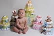 2-Tier Baby Diaper Cake, Baby Tuc Tuc Collection.