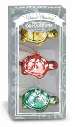 Island Heritage 3-Pack Honu Family Tree Collectible Glass Ornaments, Mini Island Heritage 3-Pack Honu Family Tree Collectible Glass Ornaments, Mini