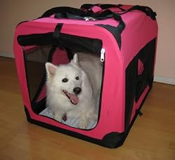 Hot Pink - The Ideal Pet Soft Crate / Carrier for Travel, Indoor and Outdoor - Large