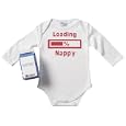 Spoilt Rotten - Loading Nappy Long Sleeve Babygrows / Bodysuit Alternative Baby Clothes 100% Organic Sizes 0-6 months + in funky Milk Carton WHITE'