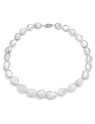 PremiumPearl 13-17mm White Baroque Freshwater Pearl Necklace AA+ Quality