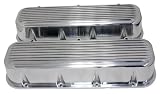 1965-95 Chevy Big Block 396-427-454-502 Tall Polished Aluminum Valve Covers - Finned, Holeless