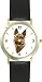 German Shepherd Dog - WATCHBUDDY&Acirc;&reg; DELUXE TWO-TONE THEME WATCH - Arabic Numbers - Black Leather Strap-Children's Size-Small ( Boy's Size & Girl's Size )