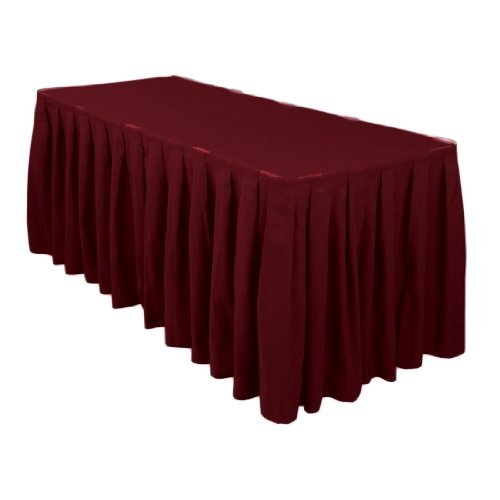 LinenTablecloth 17 ft. Accordion Pleat Polyester Table Skirt Black