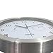 Hippih 10 Inch Silent Non-ticking Wall Clock- Metal Frame Glass Cover with Temperature and Humidity Detection,C