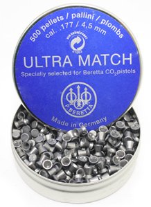 Beretta Ultra Match .177 Cal, 7.7 Grains, Wadcutter, 500/Tin