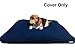 Dogbed4less 40X35X4 Inches Blue Color Durable Denim Jean Dog Pet Bed External Zipper Cover - Replacement Cover only