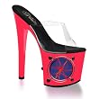 7 1/2 Inch Heel Circle Light Up Shoes Sexy Stripper Shoes UV Reactive Black Light Neon Coral Pink