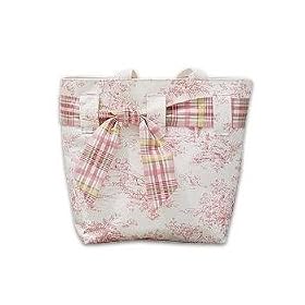 Hottie Tottie Pink Toile Canvas Diaper Tote