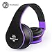 Bluetooth Headphones Over Ear, Hi-Fi Stereo Wireless Headset, Foldable, Soft Memory-Protein Earmuffs, w/Built-in Mic and Wired Mode for PC/Cell Phones/TV