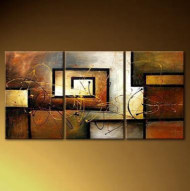 Abstract Oil Painting Hand Painted Wall Art - 