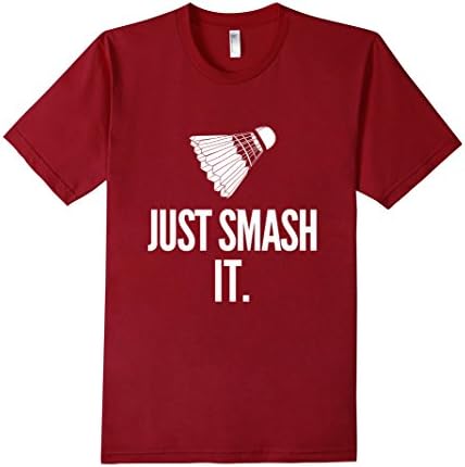 Men's Just Smash It Badminton T-Shirt Small Cranberry