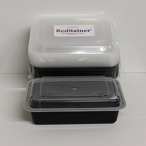 Reditainer - Rectangular Food Storage Containers With Lids - Microwaveable & Dishwasher Safe (38 Ounce - 6
