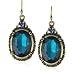 1928 Jewelry Victorian Peacock Turquoise Colored Gem Earrings