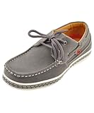 Lil Fellas Boys "Dock Walk" Boat Shoes - gray, 4 youth