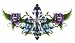 Purple Cross Lower Back Temporary Body Art Tattoos 2.5" x 4.25"