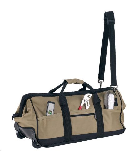 Khaki/black Transporter Tool Trunk on Wheels