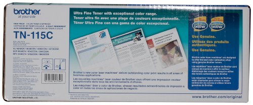 Brother TN-115C High Yield Cyan Toner Cartridge Compatible with Brother HL-4040CN, HL-4070CDW Series - Retail Packaging
