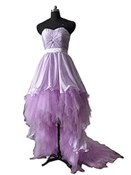 Chiffon/Tulle Sweetheart High-Low-Hem Lace-Up Prom Dress 