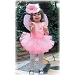 Made in USA Organza Ballerina Tutu Skirt with Flowers, 2T-6X, White Pink or Blue