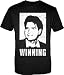 CHARLIE SHEEN SHIRTS - WINNING - CHARLIE SHEEN WINNING TEES - LICENSED OFFICIAL CHARLIE SHEEN GEAR! Black, (Size L)