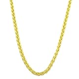 Beautiful 18 Karat Yellow Gold Round Wheat Chain 18 Inch