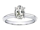 1.25 cts Genuine White Topaz Solitaire Engagement Ring - 14kt White or Yellow Gold